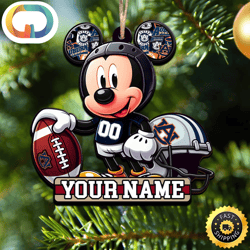 Ncaa Auburn Tigers Mickey Mouse Ornament Personalized Your Name