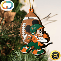 Ncaa Miami Hurricanes Mickey Mouse Christmas Ornament Custom Your Name And Number