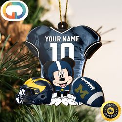 Ncaa Michigan Wolverines Mickey Mouse Christmas Ornament