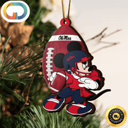 Ncaa Ole Miss Rebels Mickey Mouse Christmas Ornament Custom Your Name And Number