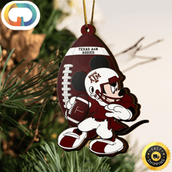 Ncaa Texas  Aggies Mickey Mouse Christmas Ornament Custom Your Name And Number
