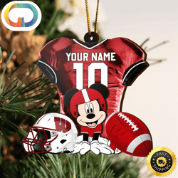 Ncaa Wisconsin Badgers Mickey Mouse Christmas Ornament