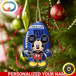 New York Giants And Mickey Mouse Ornament Personalized Your Name