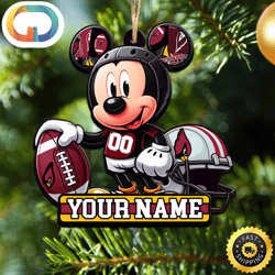 NFL Arizona Cardinals Mickey Mouse Ornament Personalized Your Name