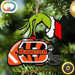 NFL Cincinnati Bengals Personalized Your Name Grinch And Football Ornament
