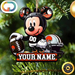 NFL Cleveland Browns Mickey Mouse Ornament Personalized Your Name