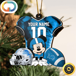NFL Detroit Lions Mickey Mouse Christmas Ornament