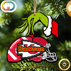 NFL Kansas City Chiefs Personalized Your Name Grinch And Football Ornament