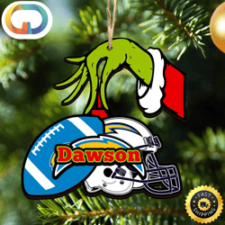 NFL Los Angeles Chargers Personalized Your Name Grinch And Football Ornament
