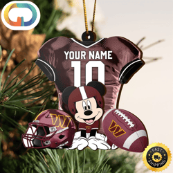 NFL Washington Commanders Mickey Mouse Christmas Ornament