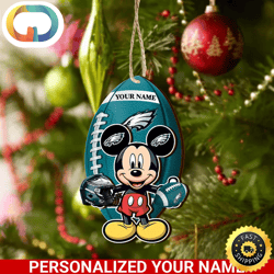 Philadelphia Eagles And Mickey Mouse Ornament Personalized Your Name