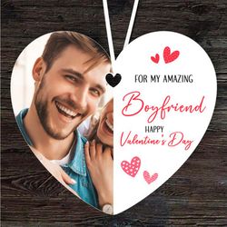 amazing boyfriend red hearts photo valentines gift heart personalised ornament