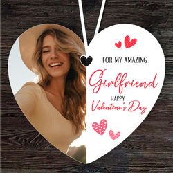 amazing girlfriend red hearts photo valentines gift heart personalised ornament