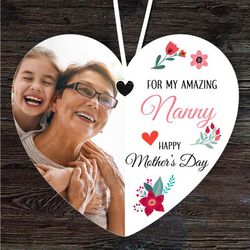 Amazing Nanny Half Heart Photo Mothers Day Gift Heart Personalised Ornament