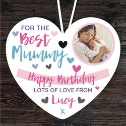 Best Mummy Birthday Photo Gift Heart Personalised Ornament