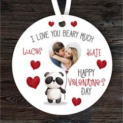 I Love You Beary Much Valentines Day Gift Round Personalised Ornament
