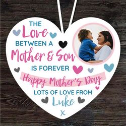Mother And Son Mothers Day Photo Gift Heart Personalised Ornament