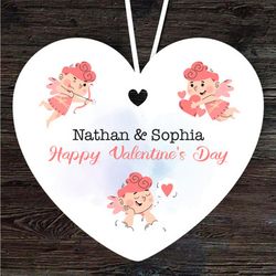 Pink Cupid Valentines Day Gift Heart Personalised Ornament