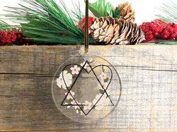 Adoption Ornament,Flower Adoption Symbol Gift,Family Adopted Triad Symbol Tree Decor