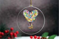 custom christmas ornament,up! disney family gift,up movie house balloon keepsake