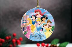 Disney Princess Christmas Ornament,Personalized Kids Keepsake,Gift For Girls