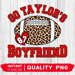 Go Taylor Boyfriend PNG, Gameday Shirt Design, Travis and Taylor, American Football PNG, Retro Varsity Game Day Png