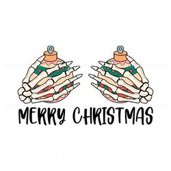 Funny Skeleton Hands Merry Christmas SVG Digital File, Trending Digital File