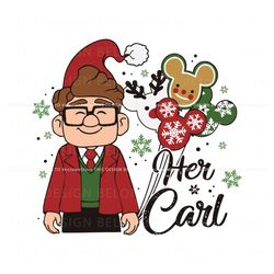 Her Carl Christmas Mickey Balloon SVG Cutting Digital File, Trending Digital File