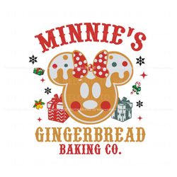 Minnies Gingerbread Baking Co SVG Graphic Design File, Trending Digital File