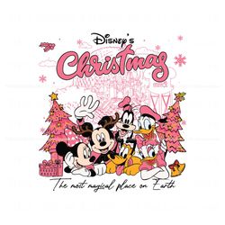 Retro Disney Pink Christmas Magical Place On Earth SVG File, Trending Digital File