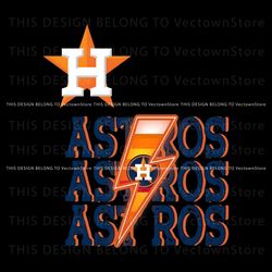 Retro Houston Astros Lightning Bolt PNG Sublimation File, Trending Digital File