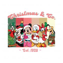 Vintage Christmas And Co Est 1928 Mickey And Friend SVG, Trending Digital File