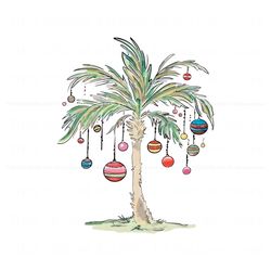 Vintage Christmas Palm Tree Holiday Vacation PNG Download, Trending Digital File