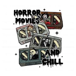 Vintage Horror Movies and Chill SVG Cutting Digital File, Trending Digital File