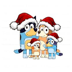 Cute Bluey Family Merry Xmas SVG Graphic Design File Best Graphic Designs File