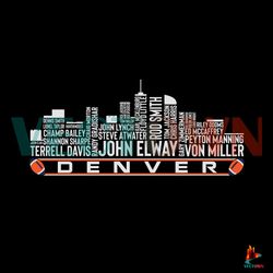 Denver Football All Time Legend SVG Digital Denver City Skyline Best Graphic Designs File