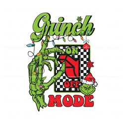 Grinch Mode On Retro Christmas Season SVG File For Cricut Best Graphic Designs File