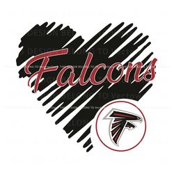 Heart Atlanta Falcons NFL Logo SVG Digital Files Best Graphic Designs File