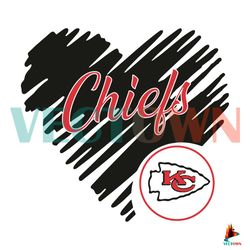 Heart Kansas City Chiefs SVG Digital File, Football Svg, NFL Svg Best Graphic Designs File