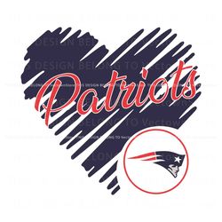 Heart New England Patriots NFL Team Logo SVG Digital Files Best Graphic Designs File