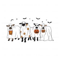 Horror Ghost Cows Halloween Animals SVG Download File Best Graphic Designs File
