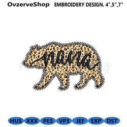 Nana Bear Zigzag Applique Embroidery Design, Machine Embroidery Design, 87