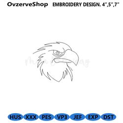 Eagle Face Embroidery Design, Line Art Embroidery Design, 113