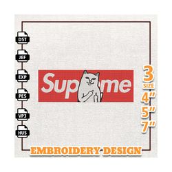 Supreme Funny Cat Embroidery Designs