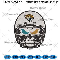 Skull Helmet Jacksonville Jaguars Logo NFL Embroidery Design