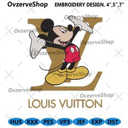 Mickey Hand Up Louis Vuitton Logo Embroidery Design File