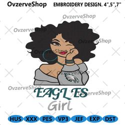 Eagles Black Girl Embroidery Design File Download