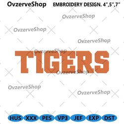 Tigers Wordmark Logo Embroidery Download, Tigers Text Logo Embroidery Design