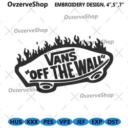 Vans Of The Wall Skateboard Fire Logo Embroidery Download File