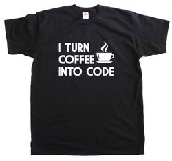 I Turn Coffee Into Code Funny Geek Mens Loose Fit Cotton T-Shirt